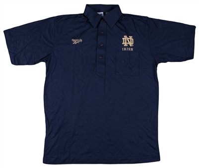 1986-96 Lou Holtz Game Worn Notre Dame Polo Shirt (Holtz LOA)